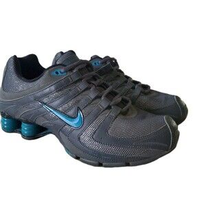 Nike Shox NZ Women 9 Sparkly Grey and Turquoise Rare 392868-040